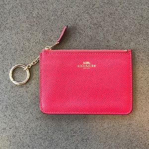 💞Coach Mini Skinny Key Chain Leather Wallet